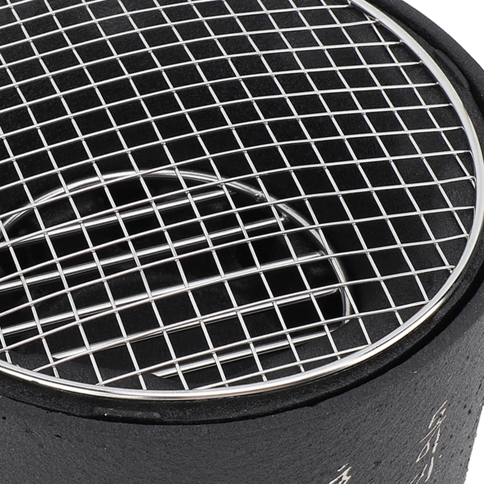 YAHHU Portable Charcoal BBQ Grill Stove Aluminum Stainless Steel Multifunctional Hibachi Grill for Camping Picnic Tea Making Household Commercial (6.69 inches / 17 cm)