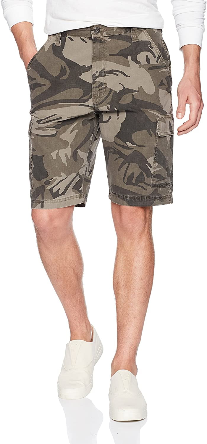 Wrangler Authentics Men's Classic Relaxed Fit Cargo Short, Dark Khaki ...