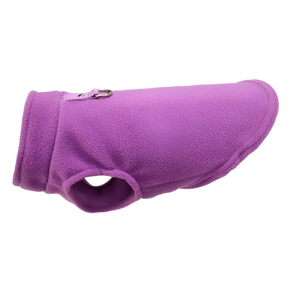 TELOLY 1Pcs Velvet Dog Clothes, Small Dog Sweater Dog Dress, Purple L