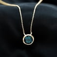 thumbnail image 3 of Real London Blue Topaz Solitaire Necklace for Women - 8 mm - AAA Grade, 10K Yellow Gold, 3 of 8