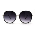 thumbnail image 1 of Lunettes de Soleil Chic pour Femmes à Double Monture, Papillon Rond, Noir et Or, Fumée, 1 of 4