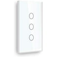 thumbnail image 2 of BSEED US Glass Panel Touch Sensor Capacitive Touch Wall Light Switch 3 Gang 1 Way White, 2 of 5