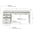 Linon Vaughan Computer Desk with File and 3 Drawers, 65" Wide