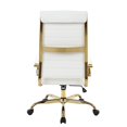 thumbnail image 5 of Pemberly Row High-Back Leather Office Chair With Gold Frame in White, 5 of 9