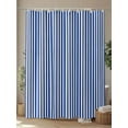 thumbnail image 4 of Shower Curtains for Bathroom-60"x72", Modern Minimalist Blue Stripe Art Waterproof Bath Curtain Grommet Shower Curtain Set with Hooks, Simple Color Line Texture Washable Bath Accessories, 4 of 6