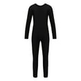 thumbnail image 3 of WOYY Big Girls Leotard Solid Long Sleeve Full Jumpsuit Stretchy Tight Romper, Sizes 7-9, 3 of 7