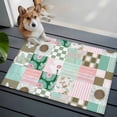 thumbnail image 3 of Spring Floral Checkered Entryway Rug 2'x3'&nbsp; Non Slip Front Door Mats, Turquoise Pink Buffalo Plaid Entrance Rugs Indoor Outdoor Carpet, Washable Floor Mats Small Area Rug for Bedroom Kitchen, 3 of 8