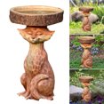 thumbnail image 2 of CAROOTU Resin Standing Foxs Birdbath Animal Statue Outdoor Birdfeeder Resin Decoration, 2 of 5