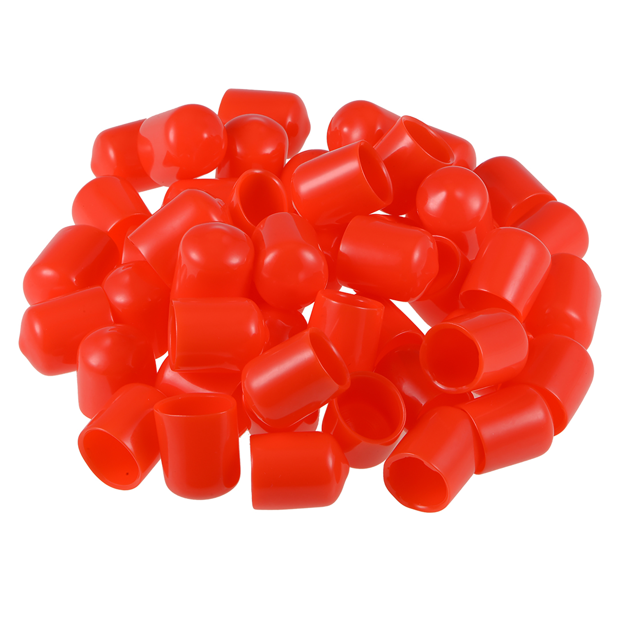 Rubber End Caps, 9/16inch ID Round End Cap Cover Red Screw Thread