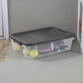 thumbnail image 4 of Sterilite 38 L Stacker Box, Durable Clear Underbed Plastic Storage Bin with Latch Lid, Dark Gray, 4 of 9