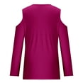 thumbnail image 3 of ameIAEA Women's Cold Shoulder Tops Long Sleeve V Neck Fall Blouses Criss Cross Solid Color Shirts, 3 of 5