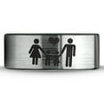 thumbnail image 2 of Tungsten Couple Family Two Child Holding Hands Band Ring 8mm Men Women Comfort Fit Brushed Gray Flat Cut Black Polished, 2 of 4