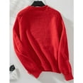 thumbnail image 2 of Womens Sweaters Crew Neck Pullover Festive Christmas Tree Sweaters for Womens Cozy Cream Knit with Colorful Christmas Tree Design, 2 of 5
