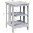 thumbnail image 2 of Yardi Yard 2 Pieces 3-Tier Nightstand with Reinforced Bars and Stable Structure-Gray, Side Table, Chairside Table Narrow End Table for Bedroom Living Room Kitchen, 2 of 6