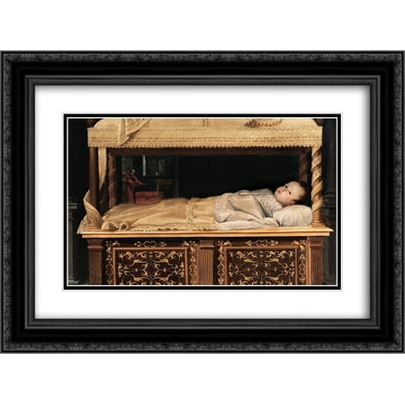 - Lavinia Fontana 2x Matted 24x20 Black Ornate Framed Art Print 'Newborn Baby in a Crib'