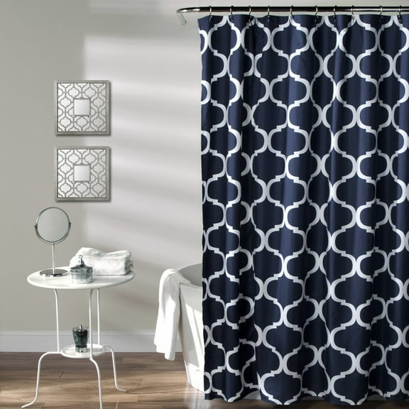 Lush Decor Geo Trellis Polyester Shower Curtain, 72x72