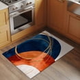 thumbnail image 3 of Navy Blue Burnt Orange Large Area Rugs for Bedroom Living Room, Soft Non Slip Carpet Bedside Rug, Boho Art Modern Geometric Rectangular Floor Cover Kitchen Accent Rug 2'x3' for Dining Room/Office, 3 of 9