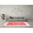 thumbnail image 3 of Ahgly Company Machine Washable Indoor Square Oriental Red Traditional Area Rugs, 3' Square, 3 of 4