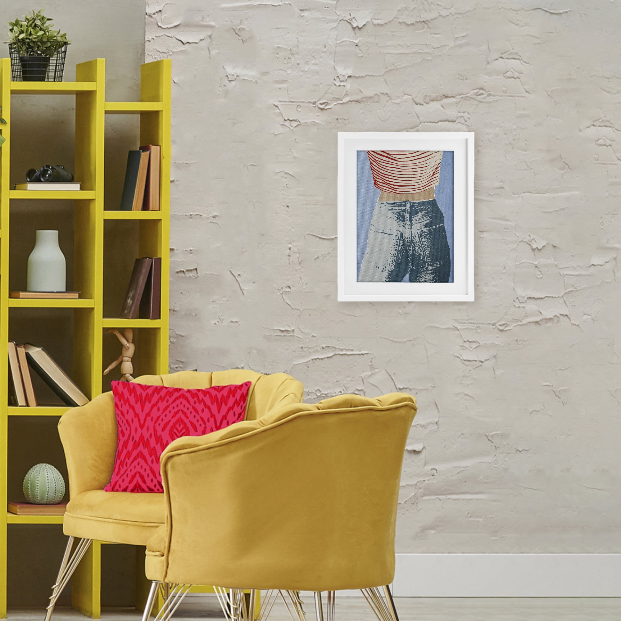 Stupell Industries Favorite Jeans Vintage White Framed Print Under Glass, design by Victoria Barnes