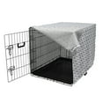 thumbnail image 3 of Geometric Dog Crate Cover, Dotted Frames Anchors Pattern Chevron Style Zigzags Nautical Theme Image, Easy to Use Pet Kennel Cover for Medium Large Dogs, 35" x 23" x 27", Dark Blue White, by Ambesonne, 3 of 6