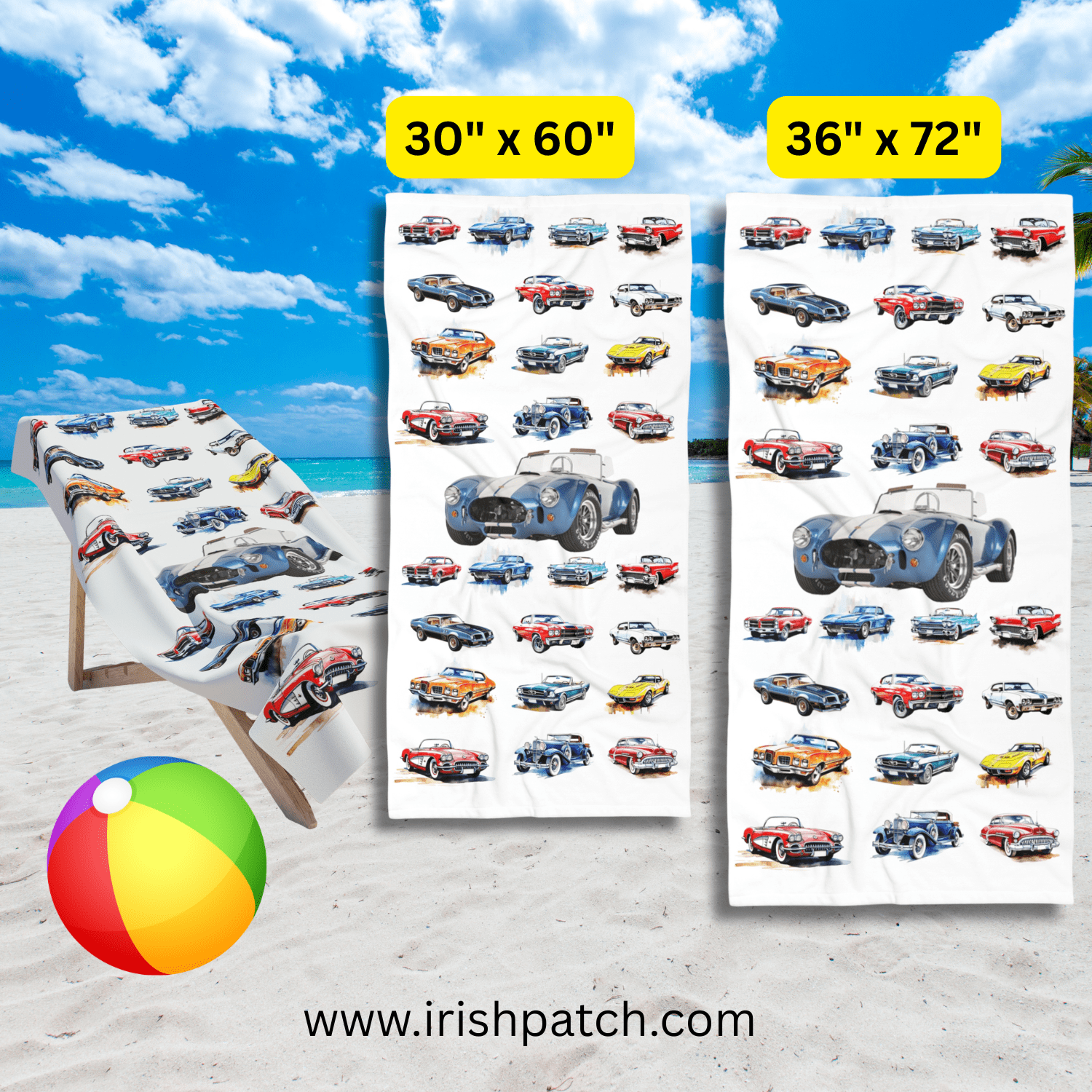 American Classic Cars, Beach Towels, limited edition, unique gifts.