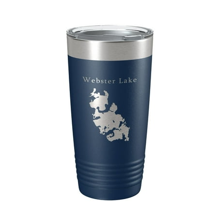 

Webster Lake Map Tumbler Travel Mug Insulated Laser Engraved Coffee Cup Massachusetts 20 oz Navy Blue