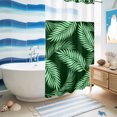 thumbnail image 5 of No Hook Shower Curtain, Green Palm Leaves Shower Curtains for Bathroom with See Through Top Window, Summer Tropical Botanical Simple Boho Waterproof & Washable Bath Curtain Stand Up Stall 36"x72", 5 of 7