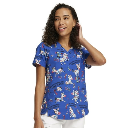 

Cherokee Prints Women Scrubs Top V-Neck Print CK703