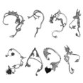 thumbnail image 1 of Juego de 8 Pendientes Elegantes con Forma de Elfo y Alas para Cosplay yuxing, 1 of 5