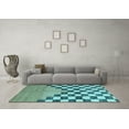 thumbnail image 3 of Ahgly Company Indoor Round Abstract Light Blue Modern Area Rugs, 4' Round, 3 of 4
