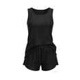 thumbnail image 5 of RQYYD Womens Pajama Set Short Sleeve with Contrast Trim and Tie Front Soft Comfy Loungewear Lightweight Two Piece Sleepwear, 5 of 6