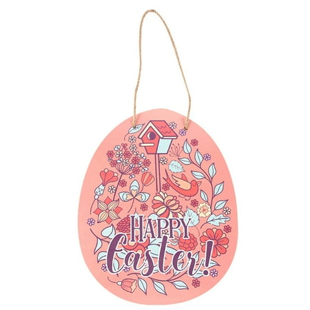 

Easter Pendant Clear Print Creative Novelty Decorate Solid Rabbit Easter Hemp Rope Wooden Hanging Pendant for Party