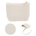 thumbnail image 4 of Bolsas de Maquillaje de Triángulo a Rayas Amigables para Viajes 1 Pc Caqui Corduroy, 4 of 5