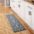 thumbnail image 2 of FIESTA Skull & Vine Floral Sugar Skull Anti-Fatigue Comfort Kitchen Runner Mat, Non-Slip Floor Mat, Padded Standing Desk Mat, Black/White/Beige, 20"x55", 2 of 6