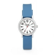 Speidel Womens Blue Scrub Petite Watch for Medical Professionals - Easy to Read Small Face, Luminous Hands, Silicone Band, Second Hand, Military Time for Nurses, Students in Scrub Matching Colors