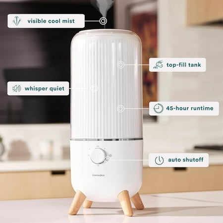 Homedics - Top Fill Cool Mist Ultrasonic Humidifier - Medium
