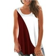 thumbnail image 1 of Womens Fashion Printing Round-Neck Loose Sleeveless T-Shirt Pullover, 1 of 6