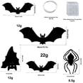 thumbnail image 3 of Halloween Plastic Bats, 5pcs Black Hanging Bats with Glowing Eyes Lifelike Spooky Bats for Outdoor Graden Yard Halloween Decorations Indoor Kids Party Wall Window Decals Home Decor, 3 of 9