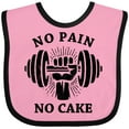 thumbnail image 3 of Inktastic No Pain No Cake BLK Boys or Girls Baby Bib, 3 of 4