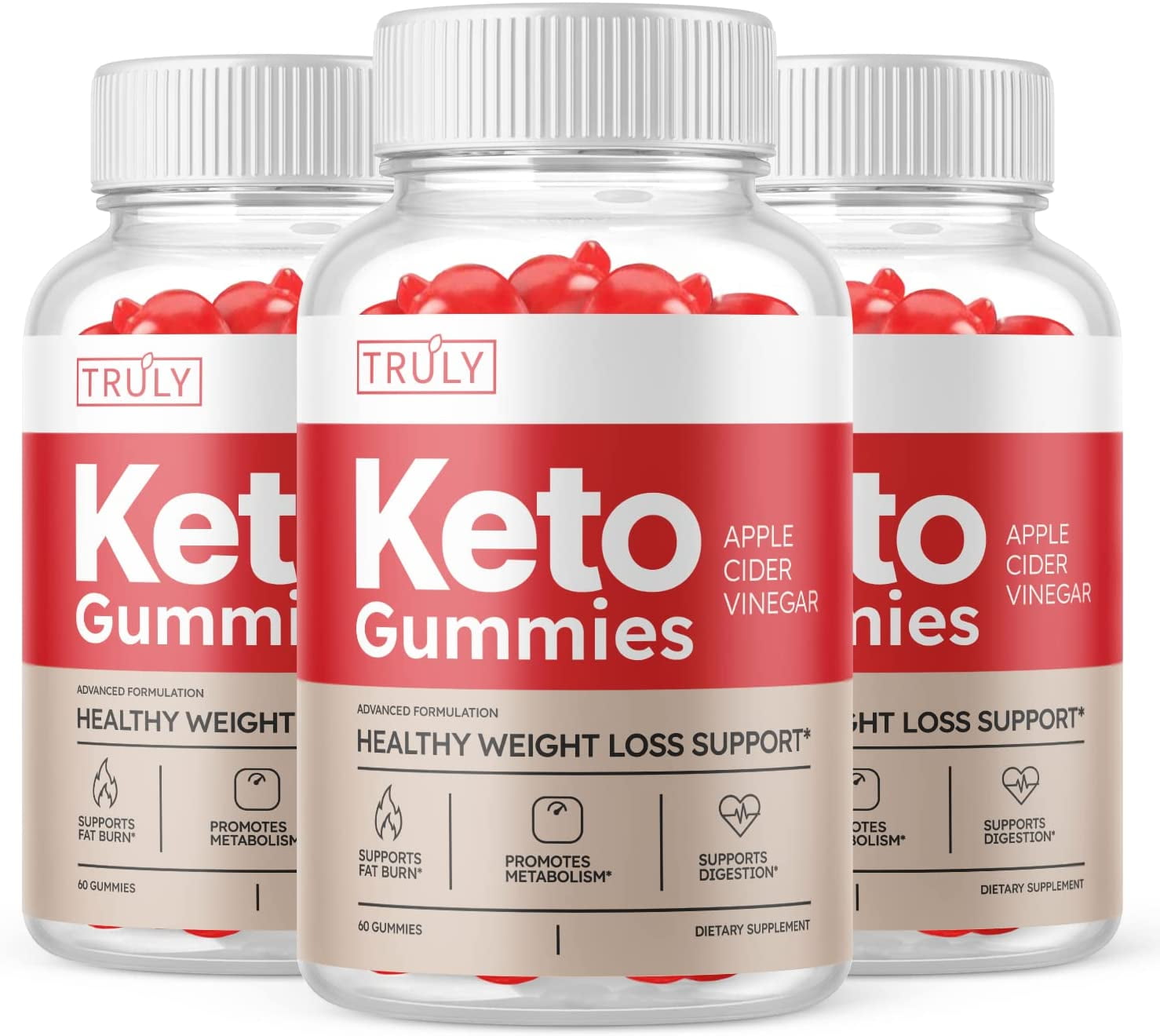 (3 Pack) Truly Keto ACV Gummies Supplement for Weight Loss Energy
