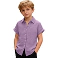 thumbnail image 6 of Dagugfen Button down Shirts for Teen Girl Short Sleeve Lightweight Breathable Summer Vacation Outdoor Beach Shirts 3-13 Years, 6 of 8