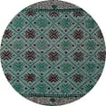 thumbnail image 1 of Ahgly Company Machine Washable Indoor Round Abstract Gunmetal Green Area Rugs, 3' Round, 1 of 7