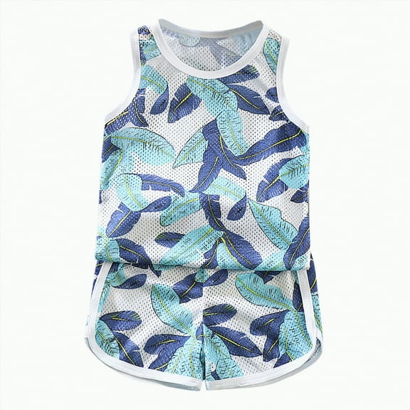 Toddler Boy Outfits Boys Summer Clothes Kids Baby Unisex Cotton Cartoon Printed Short Sleeved Basketball 0 3 6 12 18 24 Months Casual Shirts Shorts Set 2 Piece