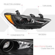 DNA Motoring For 17-18 Hyundai Elantra Black Amber Corner Projector Headlight Lamps Pair