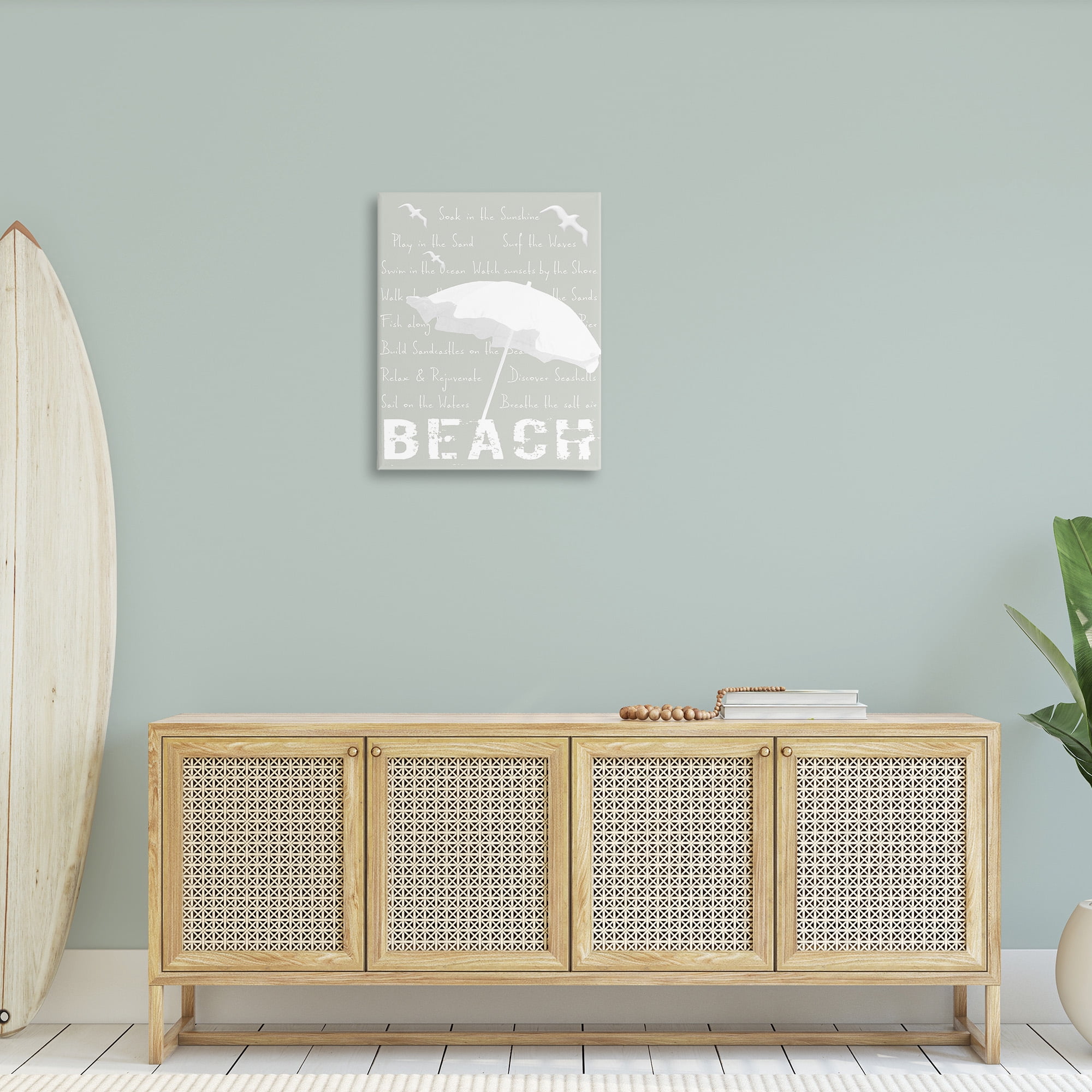 Stupell Industries Summer Beach Activities Animals & Insects Painting Gallery Wrapped Canvas Art Print Wall Art, 24 x 30