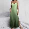 thumbnail image 2 of Levmjia Womens Dress V Neck Sleeveless Gradient Printed Suspender Flowy Split Maxi Dress Casual Beach Vacation Outfit Summer Nightgown, 2 of 8