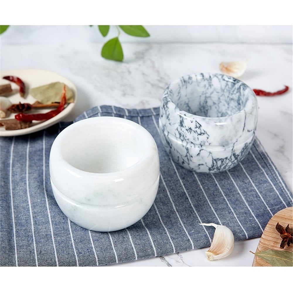 Creative Garlic Pounder Marble Spice Grinder Household Manual Pounding Jar Small Garlic Presser