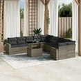 thumbnail image 1 of vidaXL 11 Piece Garden Sofa Set with Cushions Grey Poly Rattan, 1 of 5