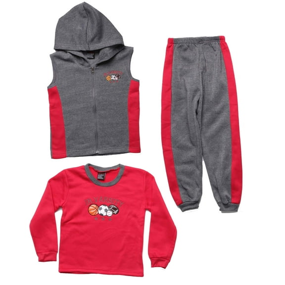 At The Buzzer Boys Three Piece Fleece Set 53102-33-2T (Charcoal - Sports, Boys 18 Months)