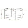 thumbnail image 5 of Furniture of America Rockbel Contemporary Glass Top Round Coffee Table in Brass, 5 of 5